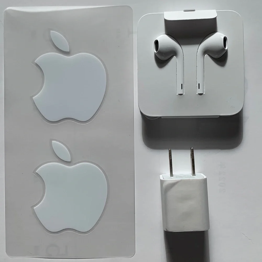 NEW | Apple | Authentic earphones, adapter, stickers | Set